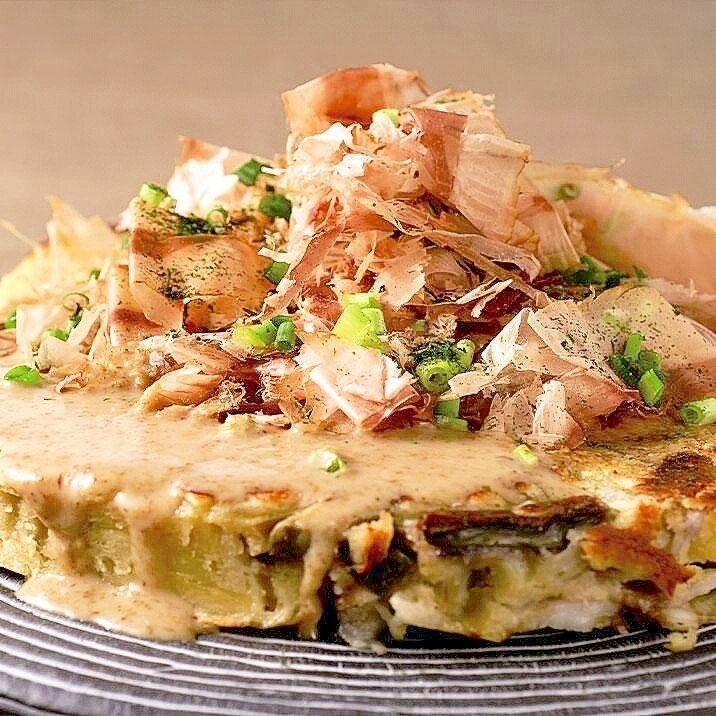 だし汁は「かき醤油」で!秋野菜のホクホクお好み焼き